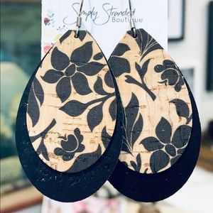 Black Floral Earrings